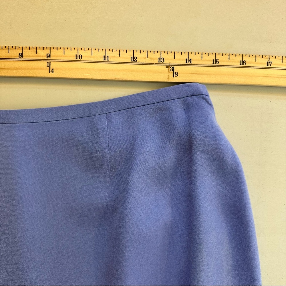 Maggy London 100% Silk 2-Piece Sz 12 Skirt Suit Periwinkle Lined MOB Formal - Picture 13 of 16